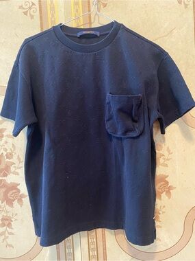 Louis Vuitton Deep Navy Embossed Monogram Pocket Tee